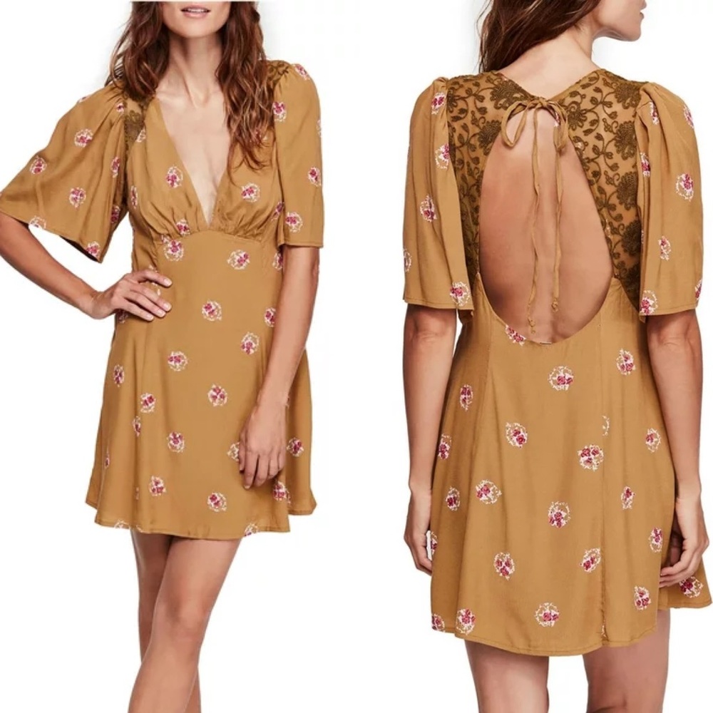 NWT Free People Hummingbird Mini Dress in Clove